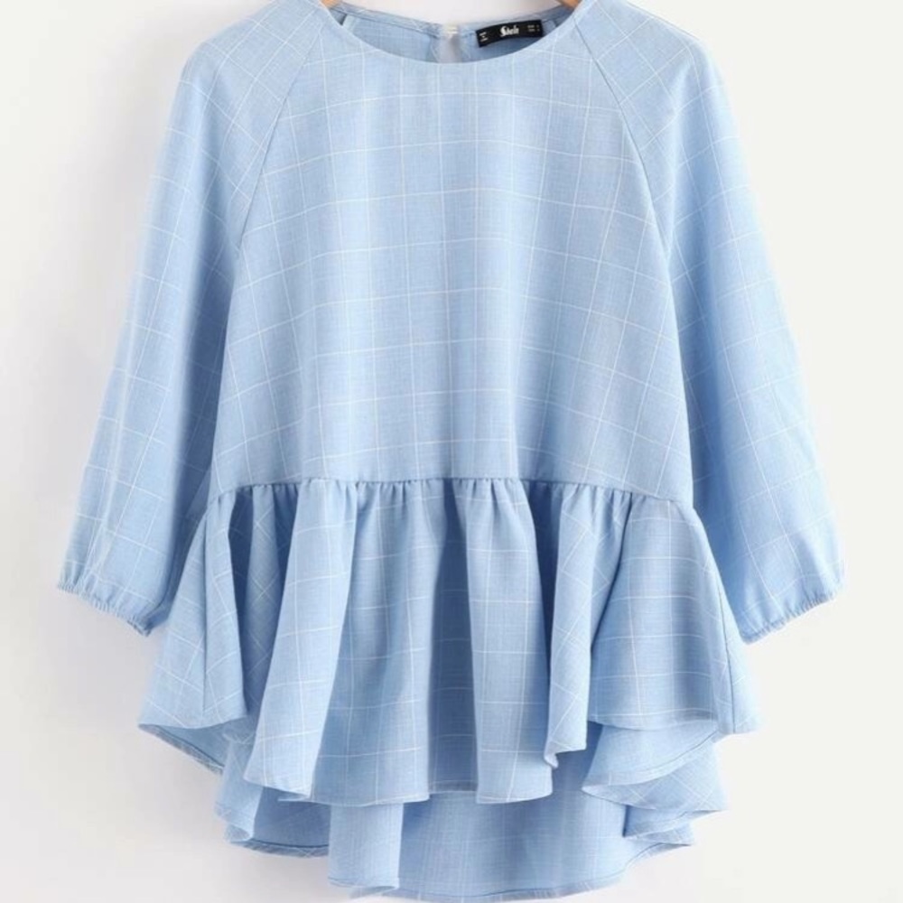 Light blue blouse (3/4 sleeve)